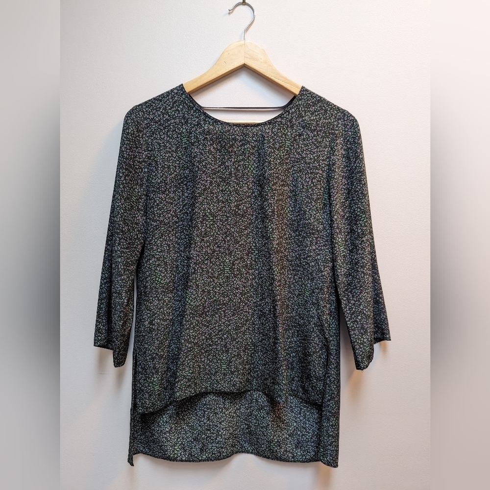 Wilfred 100% silk green printed tunic (size S)